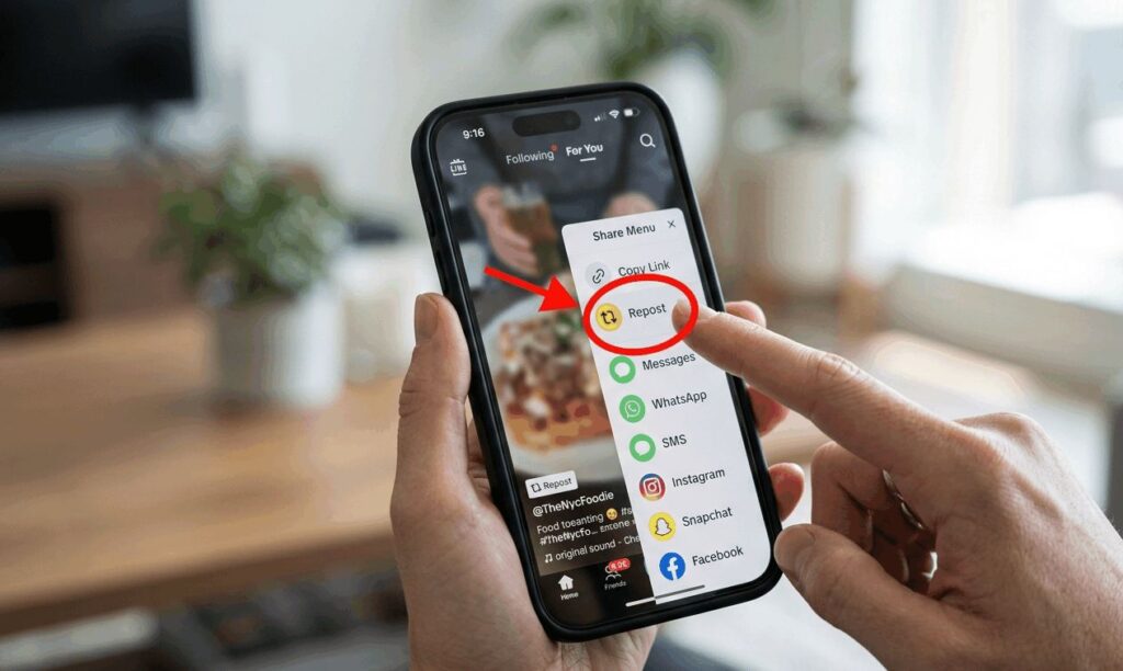 how to repost on tiktok